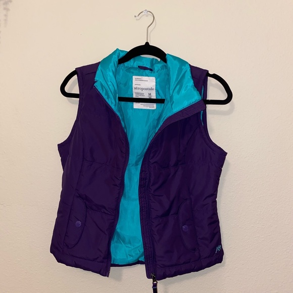 🐚Purple and aqua adorable puffer vest! - Picture 4 of 10